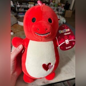 NWT - Duster Valentine “Hug Me” by Squishmallows Red Dino Plush Toy